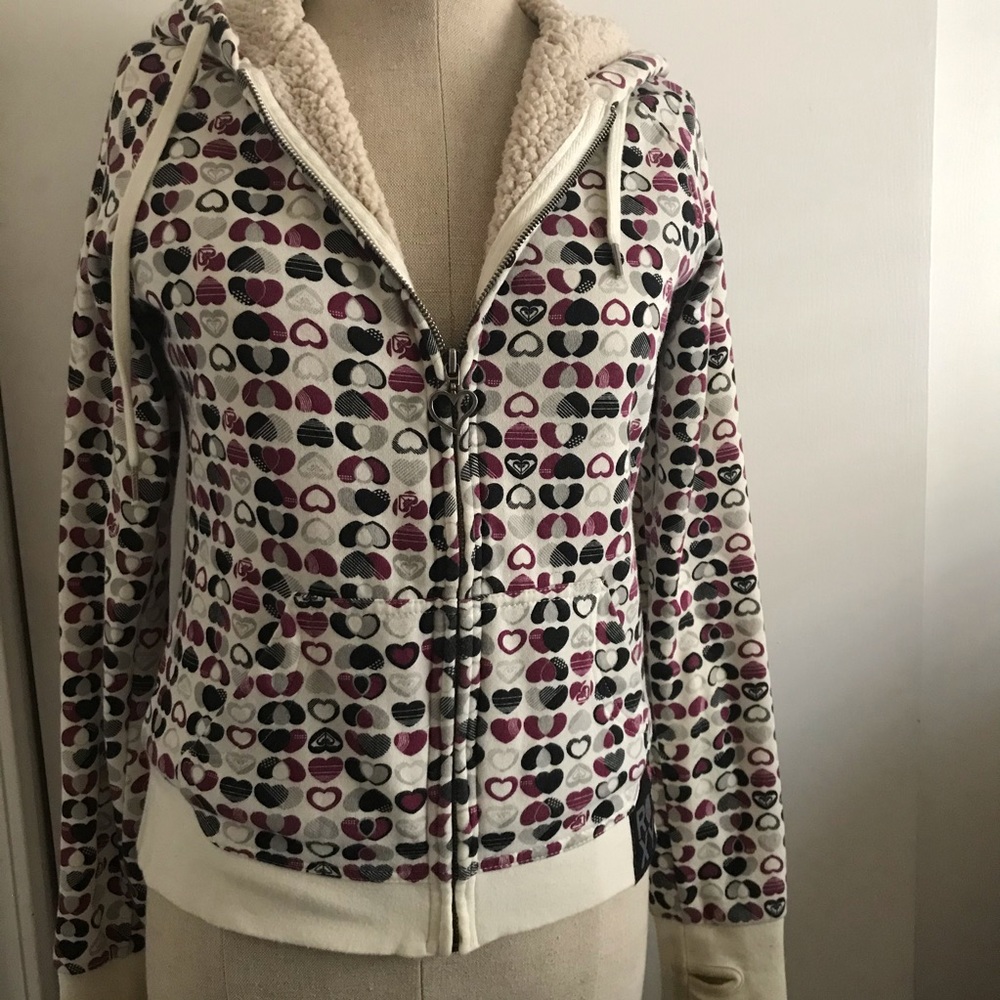 Roxy Heart Printed Wool Lined Jacket - image 1